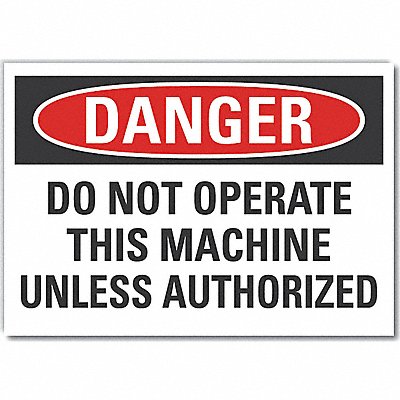 LYLE LCU40612RD10X7 Machine Operat Danger Reflective Label 7x10in