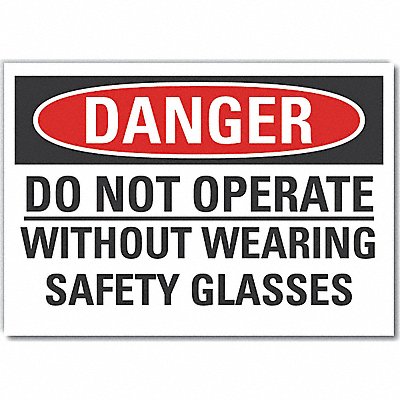 LYLE LCU40613RD5X35 Eye Danger Reflective Label 3.5in x 5in