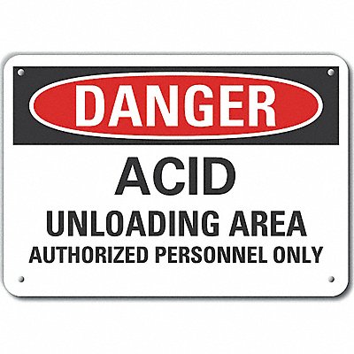 LYLE LCU40615NA14X10 Alum Acid Danger Sign 10x14in Alum