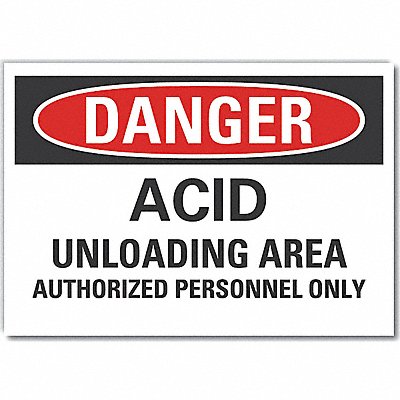 LYLE LCU40615ND7X5 Acid Danger Label 5 in x 7 in Polyester
