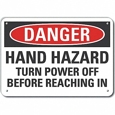 LYLE LCU40618RA14X10 Reflective Machine Operation Danger Sign 10x14in