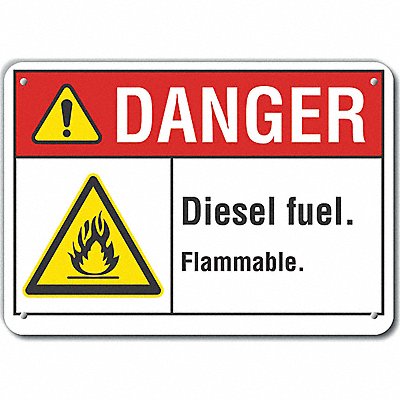 LYLE LCU40012NA10X7 Danger Sign 7 in x 10 in Aluminum