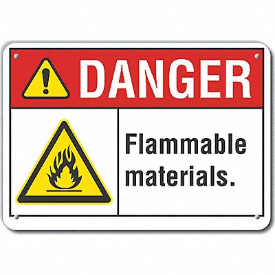 LYLE LCU40018RA14X10 Rflct Flammable Mtrl Danger Sign 10x14in