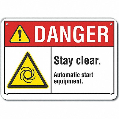 LYLE LCU40022RA10X7 Rflct Stay Clear Danger Sign 7x10in Alum