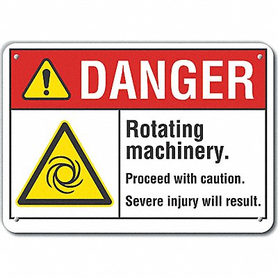LYLE LCU40024NA14X10 Alum Rotating Mach. Danger Sign 10x14in