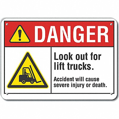 LYLE LCU40040NA10X7 Danger Sign 7 in x 10 in Aluminum