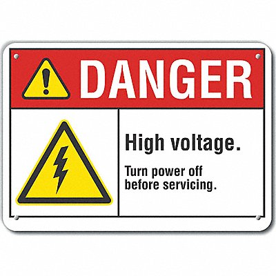 LYLE LCU40049RA10X7 Rflct High Voltage Danger Sign 7x10in