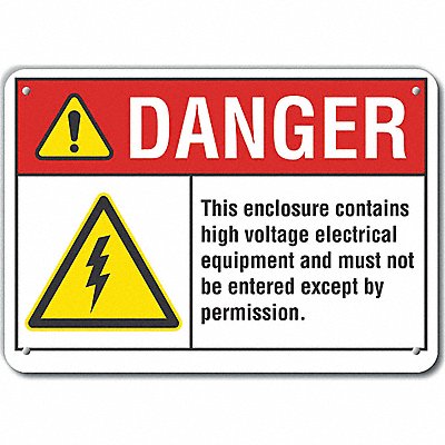 LYLE LCU40052NP10X7 High Voltage Danger Sign 7x10in Plastic