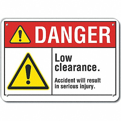 LYLE LCU40059NA14X10 Low Clearance Danger Sign 10inx14in Alum