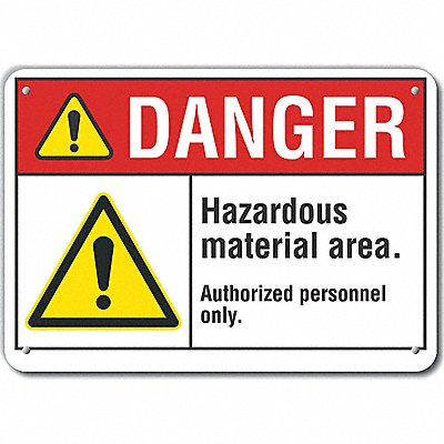 LYLE LCU40060RA14X10 Rflct Hzrdous Mtrl Danger Sign 10x14in