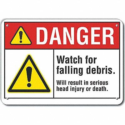 LYLE LCU40068RA10X7 Danger Sign 7 in x 10 in Aluminum