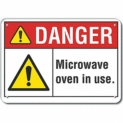 LYLE LCU40077NA14X10 Alum Microwave Danger Sign 10x14in Alum