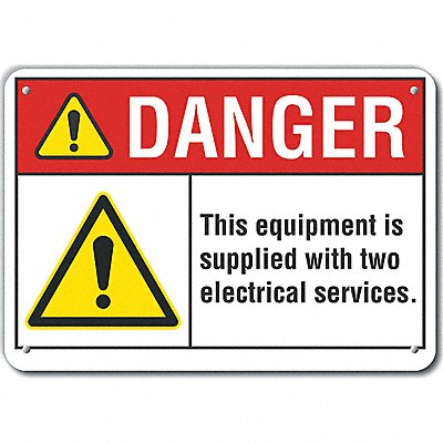 LYLE LCU40081NA14X10 Alum Electrcl Hazard Danger Sign 10x14in