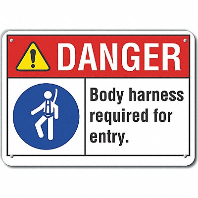 LYLE LCU40102NA10X7 Danger Sign 7 in x 10 in Aluminum