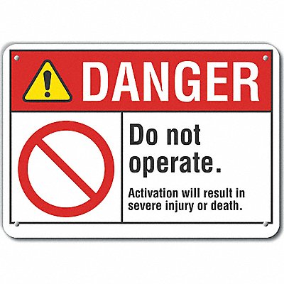 LYLE LCU40107RA14X10 Rflct Mach Operation Danger Sign 10x14in