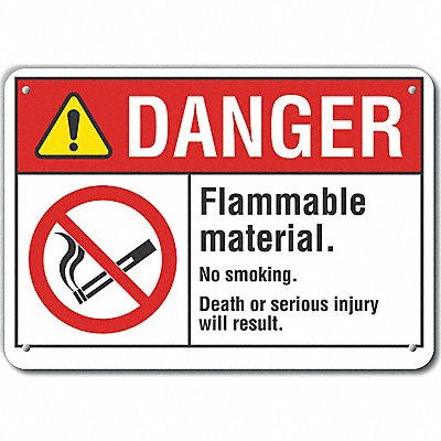 LYLE LCU40125NA10X7 Alum Flammable Mtrl Danger Sign 7x10in