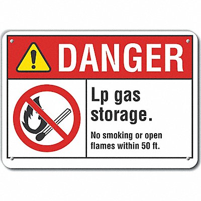 LYLE LCU40135NA10X7 Danger Sign 7 in x 10 in Aluminum