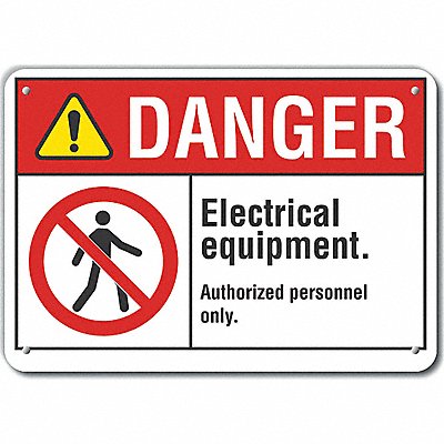 LYLE LCU40139RA10X7 Danger Sign 7 in x 10 in Aluminum