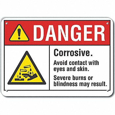 LYLE LCU40150NA14X10 Alum Corrosive Mtrl Danger Sign 10x14in