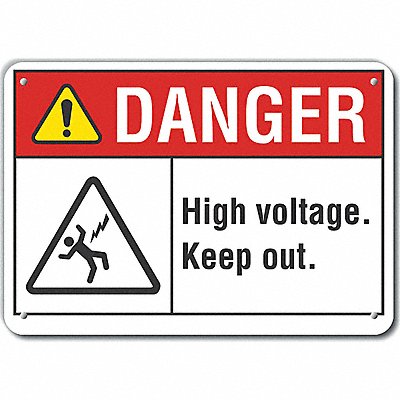 LYLE LCU40153NP10X7 High Voltage Danger Sign 7x10in Plastic