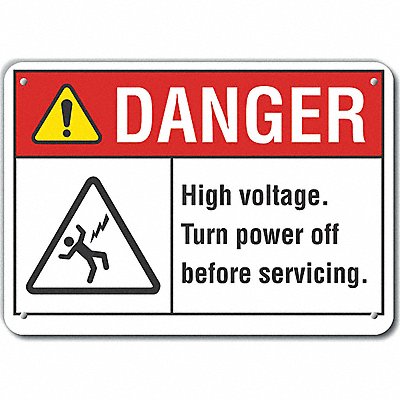 LYLE LCU40154RA10X7 Danger Sign 7 in x 10 in Aluminum