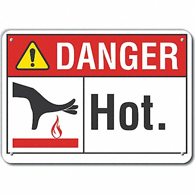 LYLE LCU40161NA14X10 Alum Hot Danger Sign 10x14in Alum
