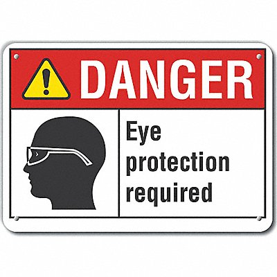 LYLE LCU40174NA10X7 Alum Eye Danger Sign 7x10in Alum