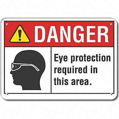 LYLE LCU40175RA14X10 Rflct Eye Danger Sign 10x14in Aluminum