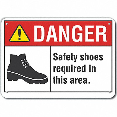LYLE LCU40177NA14X10 Alum Foot Danger Sign 10x14in Alum
