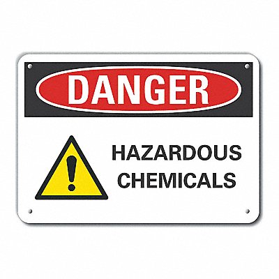 LYLE LCU40211NA14X10 Hazardous Chem Danger Sign 10x14in Alum