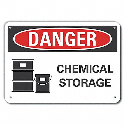 LYLE LCU40212NA10X7 Alum Chemicals Danger Sign 7x10in Alum