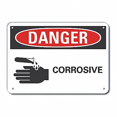 LYLE LCU40216RA14X10 Rflct Corrosive Mtrl Danger Sign 10x14in