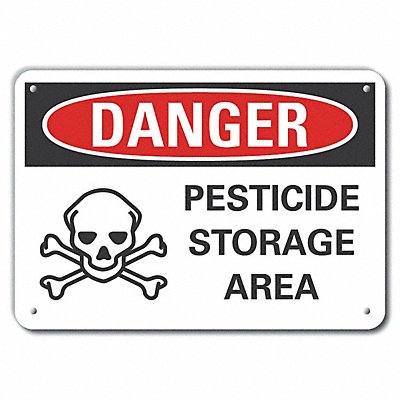 LYLE LCU40223NA14X10 Pesticide Danger Sign 10inx14in Aluminum