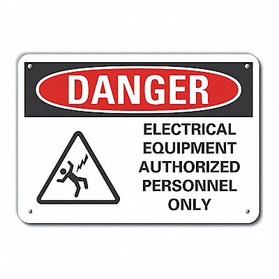 LYLE LCU40227NA14X10 Alum Elect Equipment Danger Sign 10x14in
