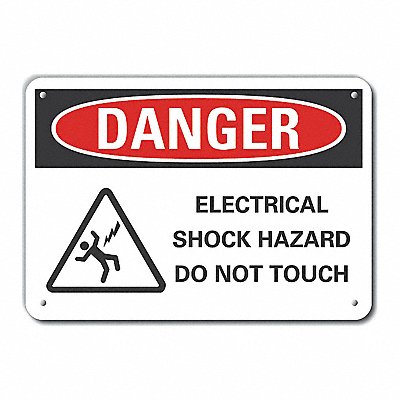 LYLE LCU40229RA10X7 Rflct Elec Hzrd Danger Sign 7x10in Alum