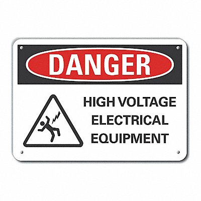 LYLE LCU40232RA14X10 Rflct High Voltage Danger Sign 10x14in