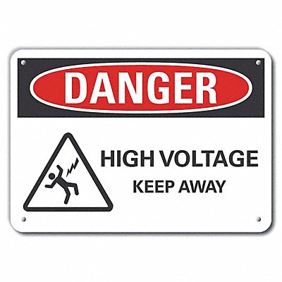 LYLE LCU40233NP10X7 High Voltage Danger Sign 7x10in Plastic