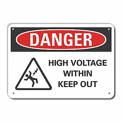 LYLE LCU40236NA14X10 Alum High Voltage Danger Sign 10x14in