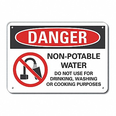 LYLE LCU40278RA14X10 Rflct Potable Water Danger Sign 10x14in