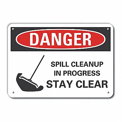 LYLE LCU40279NA14X10 Alum Spill Control Danger Sign 10x14in