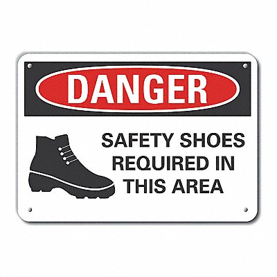 LYLE LCU40283NA14X10 Alum Foot Danger Sign 10x14in Alum