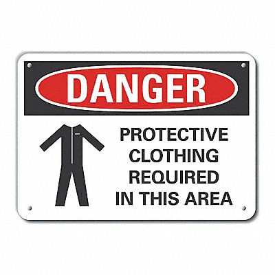 LYLE LCU40285NA14X10 Alum PPE Danger Sign 10x14in Alum