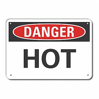 LYLE LCU40295NP10X7 Plastic Hot Danger Sign 7inx10in Plastic