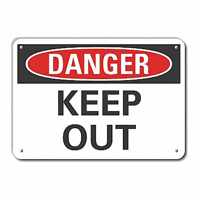 LYLE LCU40314NA10X7 Alum Keep Out Danger Sign 7x10in Alum