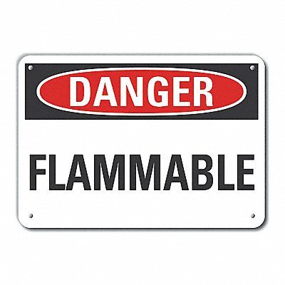 LYLE LCU40322NP10X7 Flammable Material Danger Sign 7x10in Plastc