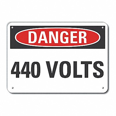 LYLE LCU40325RA14X10 Rflct Voltage Danger Sign 10x14in Alum