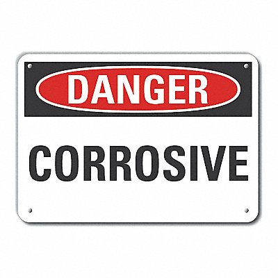LYLE LCU40326NA14X10 Corrosive Mtrls Danger Sign 10x14in Alum