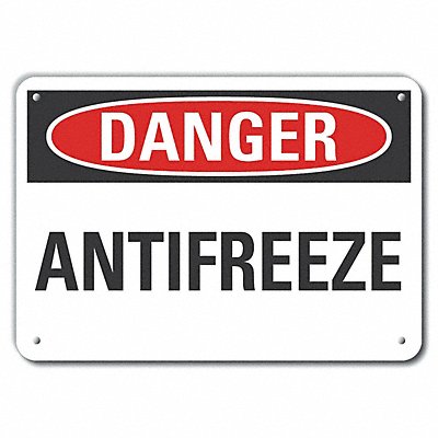 LYLE LCU40331NA14X10 Alum Antifreeze Danger Sign 10x14in Alum