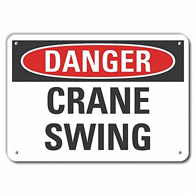 LYLE LCU40339NA14X10 Alum Crane Hoists Danger Sign 10x14in