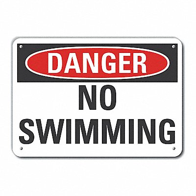 LYLE LCU40343NA14X10 No Swimming Danger Sign 10inx14in Alum